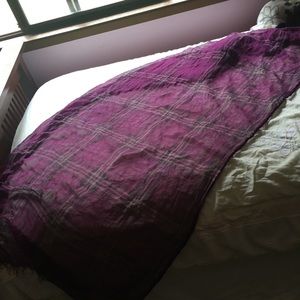 Purple plaid scarf